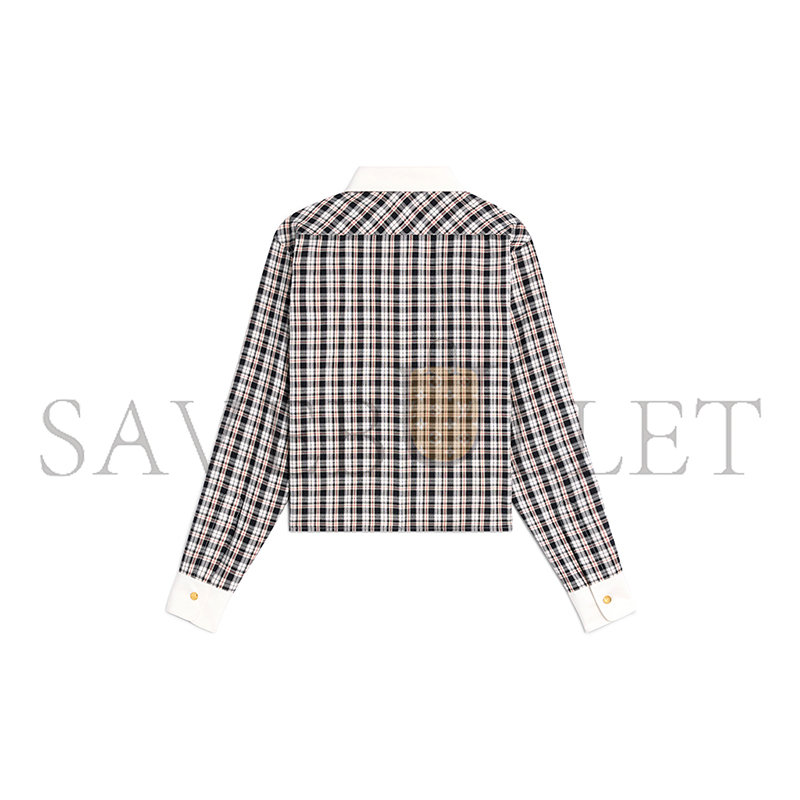 Ce1i*e cropped shirt in check silk